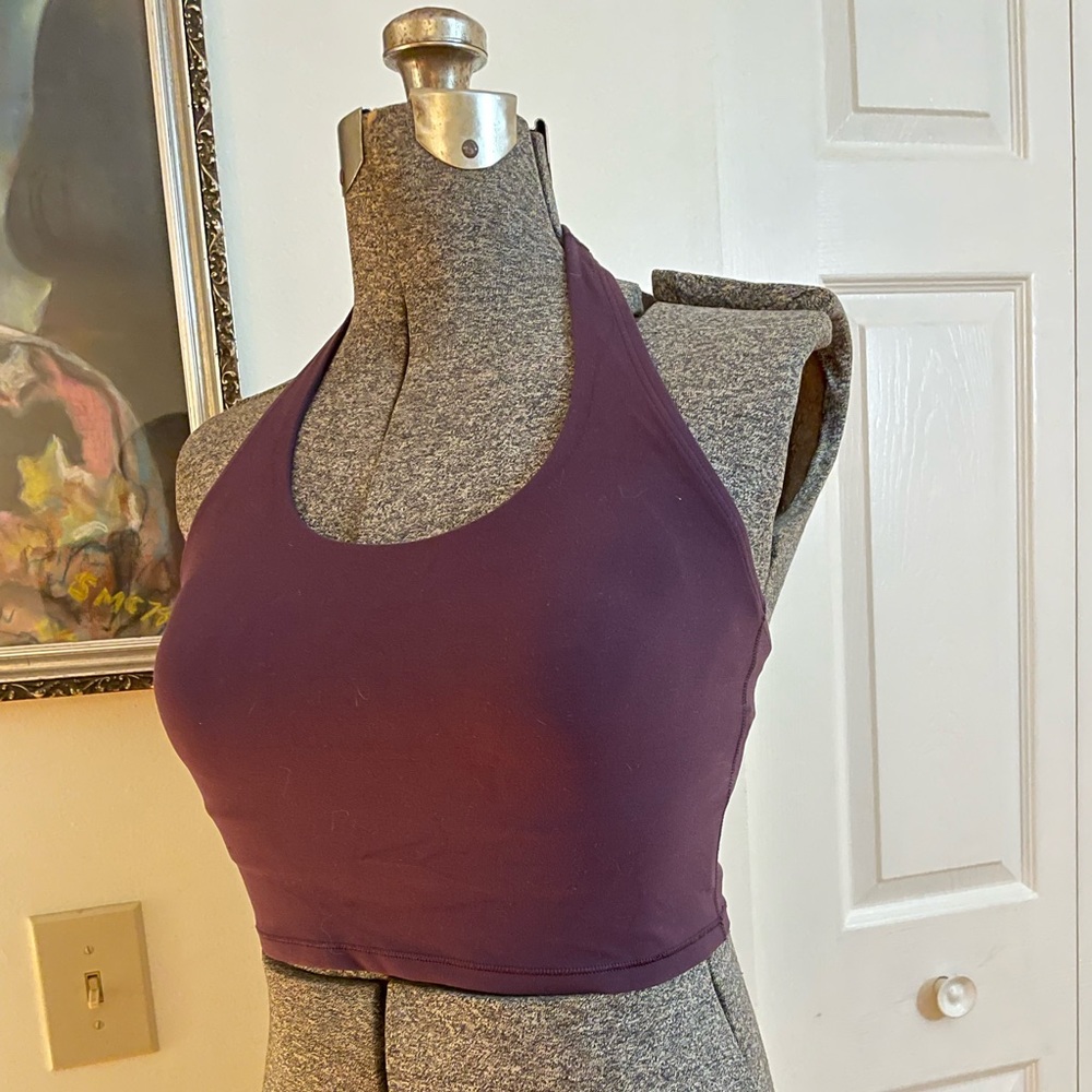 Purple Athleta Halter Conscious Crop Small